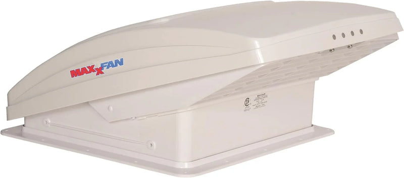 Deluxe - All-In-One RV Vent, Shield & Fan; Built-In Rain Shield, 10 Speed Reversible Fan with Thermostat, Fits Standard 14"x14" Roof Openings, 12V Long Life Motor, White (00-05100K) K3