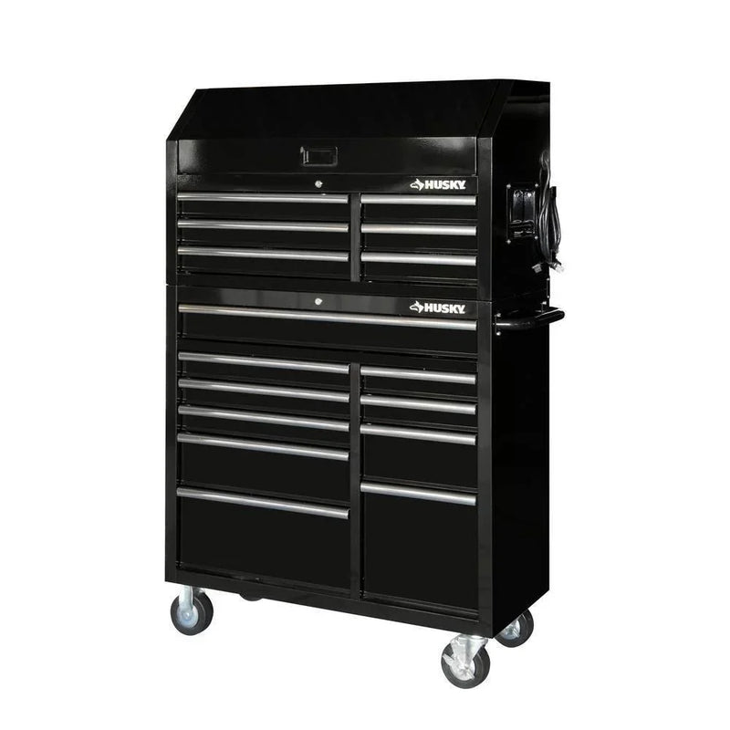 41 in. 16-Drawer Tool Chest and Cabinet Combo in Gloss Black A1