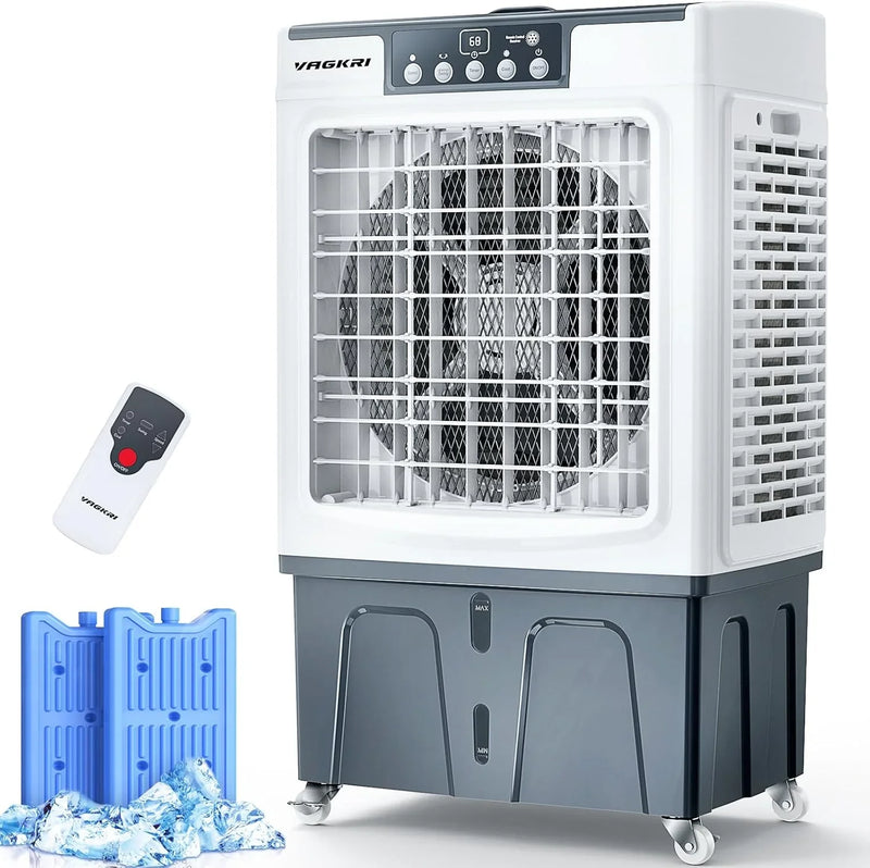 Evaporative Cooler, Air Cooler, 120°Oscillation Swamp Cooler with Remote Control, 24H Timer, 3 Wind Speeds for Outdoor Indoor Use,8 Gallon R9