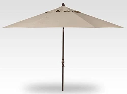 Luxurious automatic tilting octagonal market umbrella, 9 feet long - outdoor terrace, veranda, pool, backyard standalone umbrella - ultra-high strength, equipped with bronze frame and Obrazia 2 fabric (khaki color) S3