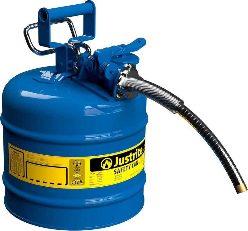 5-Gallon Type II Red Safety Gas Can – OSHA-Approved Steel Fuel Container with Flame Arrester, Self-Closing Lid & 1" Flexible Spout (7250130) N2