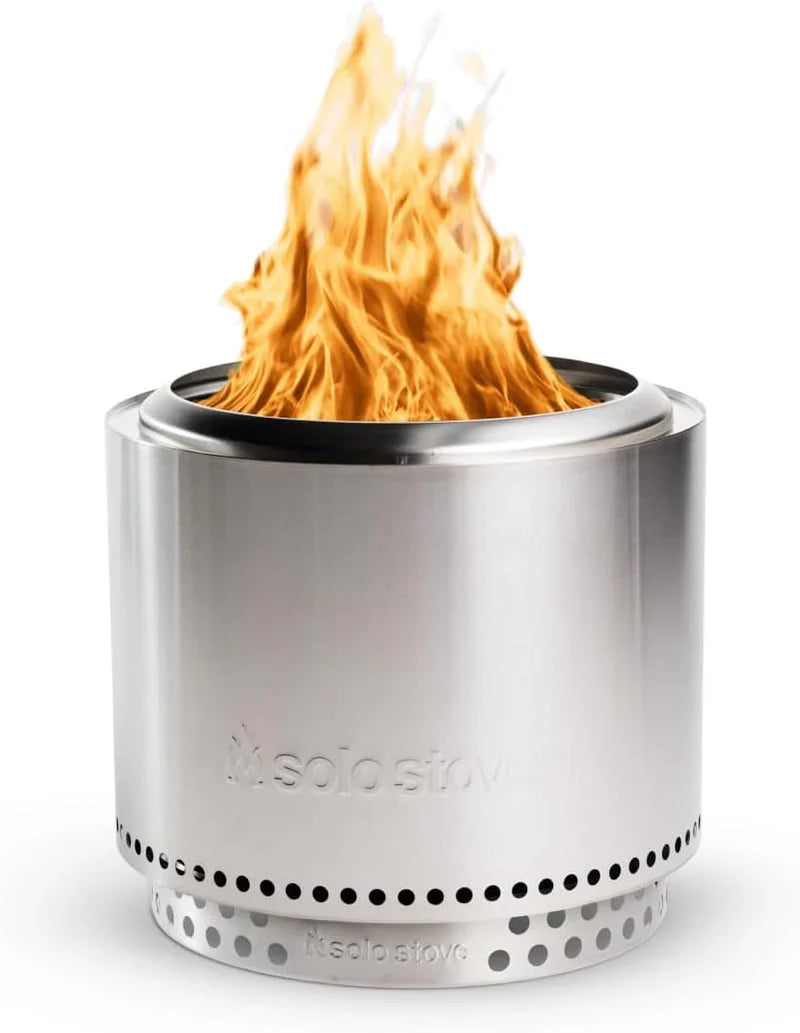 The "Stove Fire Pit" 2.0 with a bracket, 19.5-inch non-flaming pit, detachable ash tray - Portable outdoor fire pit - Stainless steel wood-burning fireplace, suitable for 4 - 6 people, weighs 21.75 pounds, ashes F3