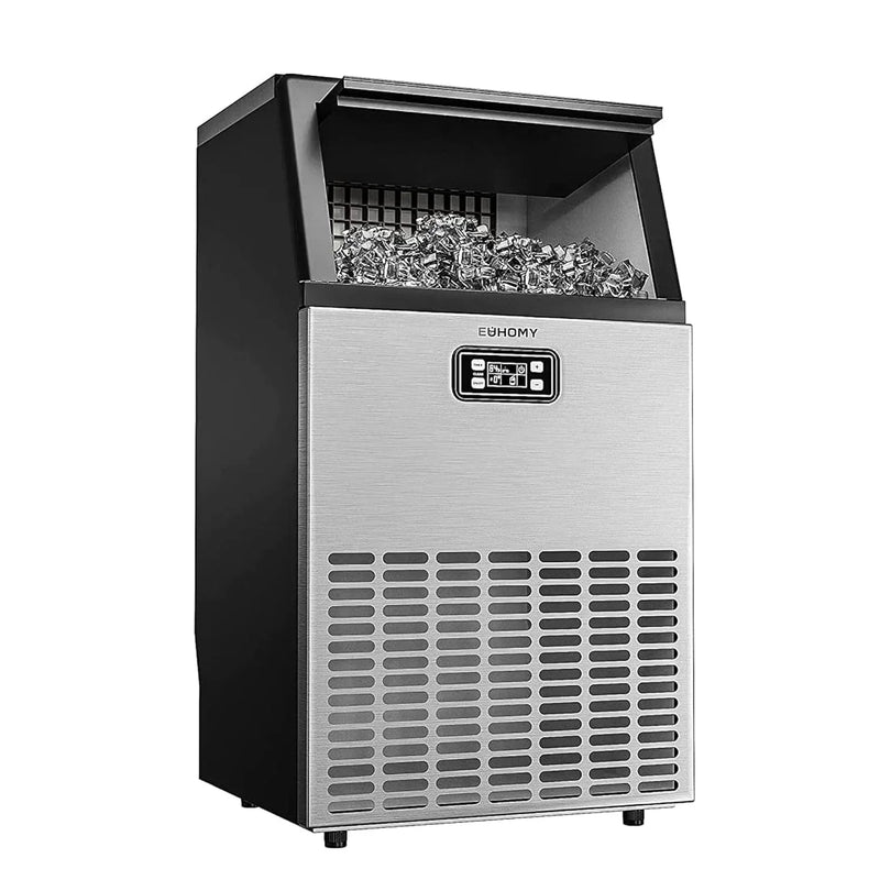 EUHOMY Commercial Ice Maker Machine, 100lbs/24H Stainless Steel Under Counter D7