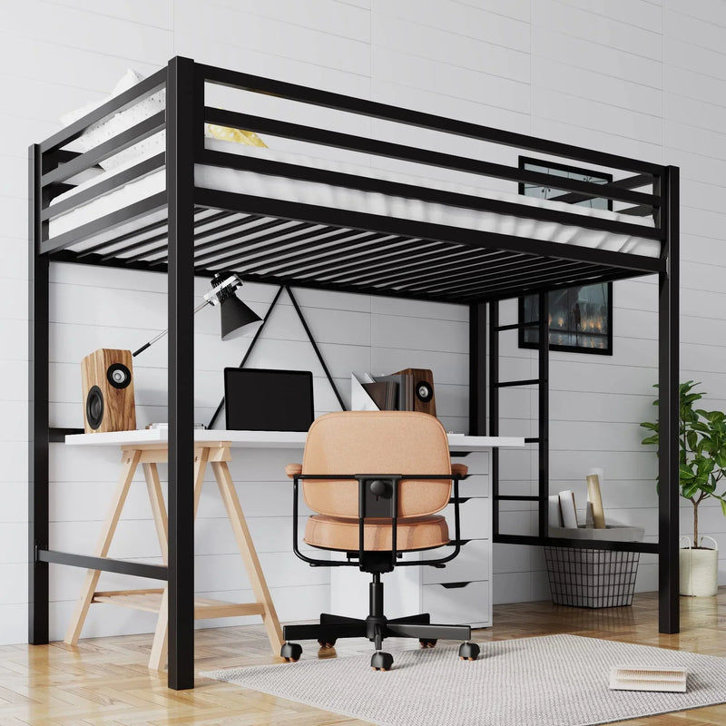 Junior Loft Bed Twin Size, Heavy Duty Twin Bed Frame V5