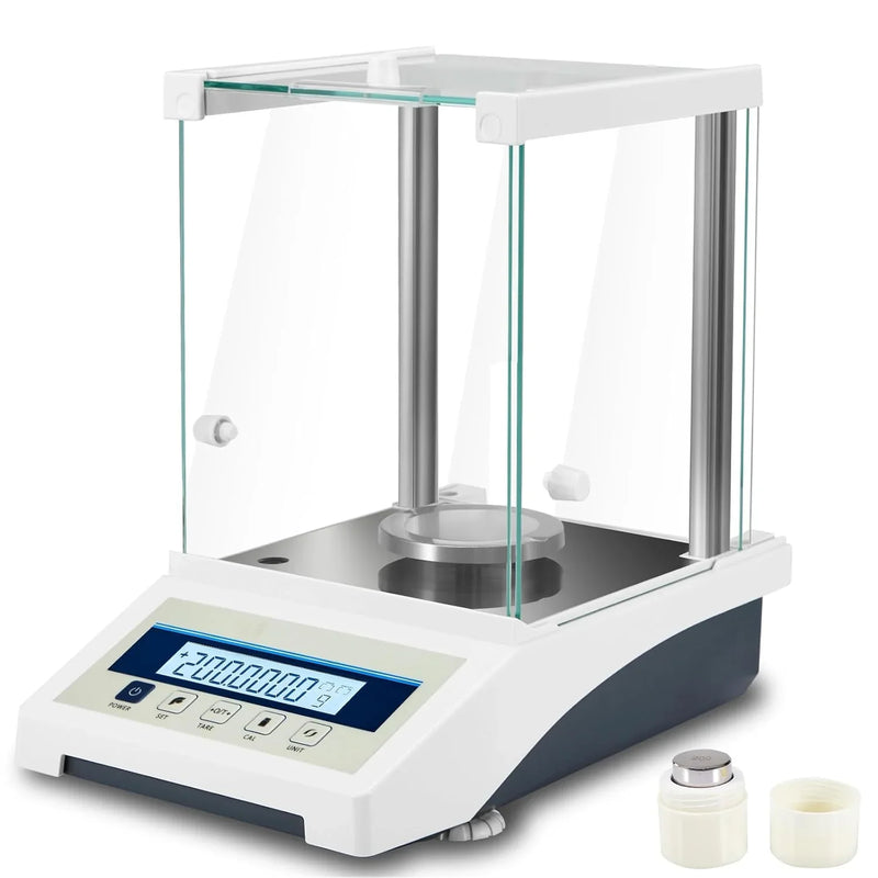 Lab Scale, Digital Analytical Balance 220g/ 0.1mg, High Precision Scientific Precision Scale Accuracy 0.0001g, Balance Scale for Coin/Jewelry/Powder with Weights and RS232 Interface F1