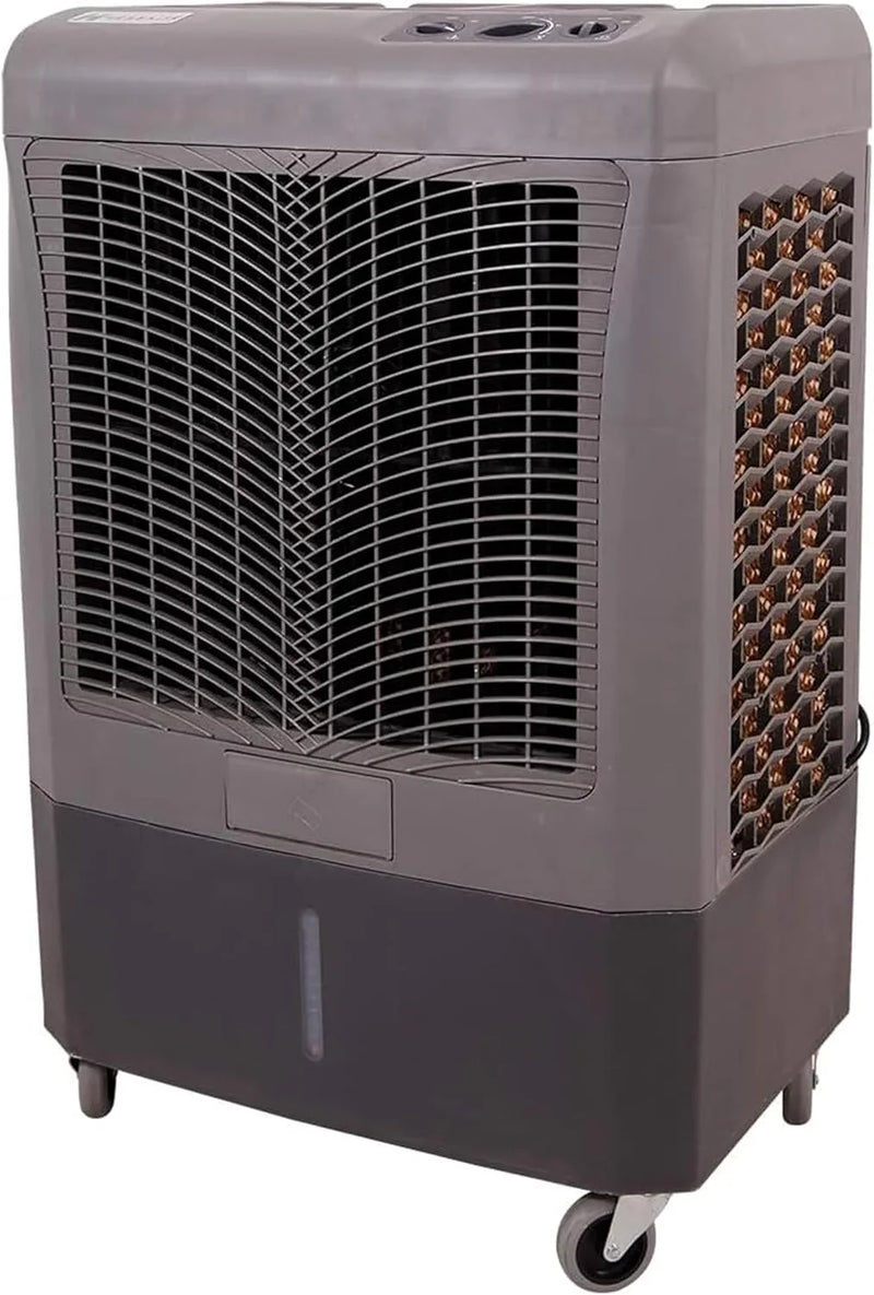 Portable Swamp Coolers - 1300 CFM MC18M Evaporative Air Cooler with 2-Speed Fan, 53.4 dB - 500 sq. ft. Coverage Evaporative Air Cooler Portable High Velocity Outdoor Cooling Fan by Hessaire - White M8