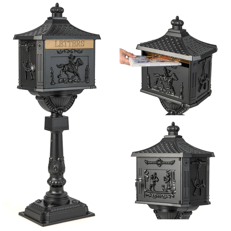 Cast Aluminum Mailbox with Post G6