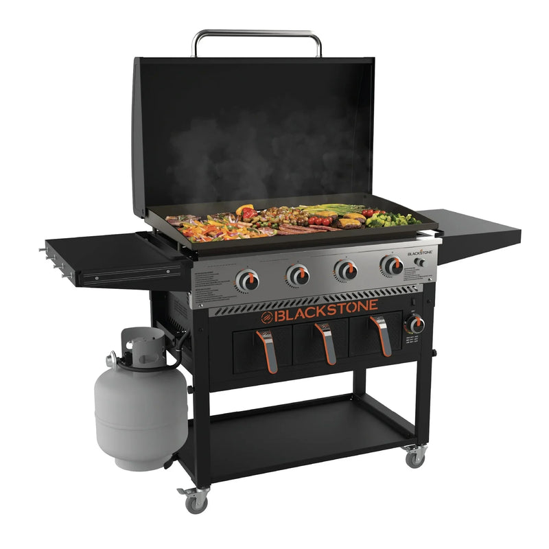 Blackstone 4-Burner 36" Propane Outdoor Griddle with Air Fryer and Hood E3