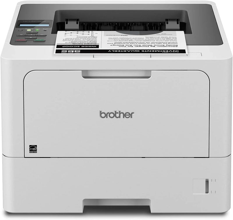 Business single-color laser printer, equipped with dual paper trays, wireless network and gigabit Ethernet connection, double-sided printing, large-capacity paper storage and mobile printing function, white model W5