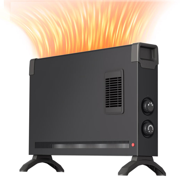 BREEZEHEAT 1500W panel space heater for bedroom, living room, home, 55-96F,knob control, 600 sq,with fan for fast heating S8
