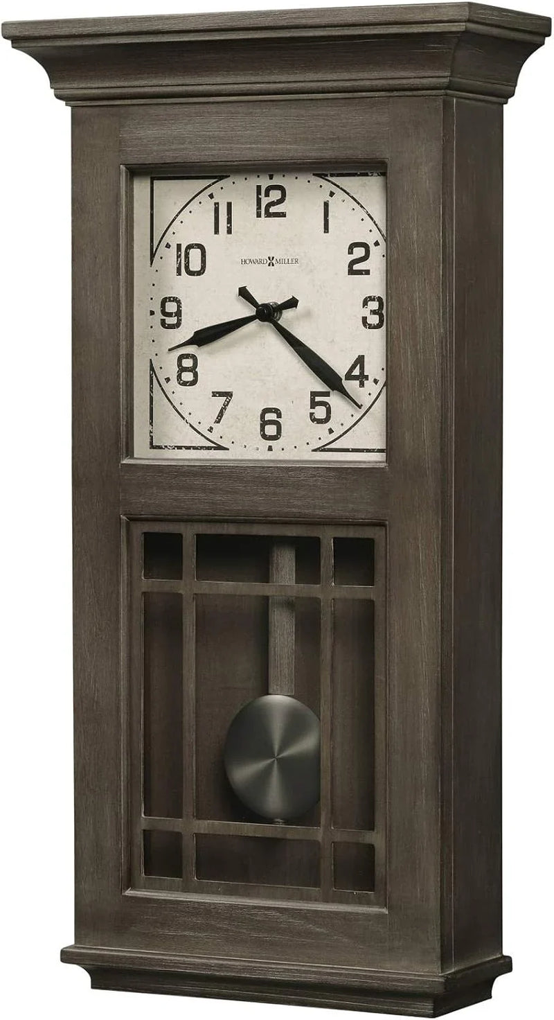Wall clock - Vintage Bohemian lacquer design, natural recycled wood style, retro home decoration, quartz single-beat pendulum mechanism, automatic night-time bell-silencing function P5