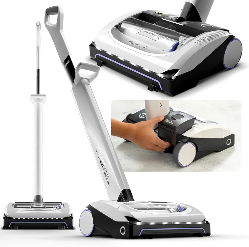 Platinum Cordless Vacuum Cleaner - Includes Anti-Hair Wrap Brush Bar - Perfect for Carpet and Hardwood Floors - Rechargeable 22v Li-ion Battery - Lightweight (7 lbs.) S8