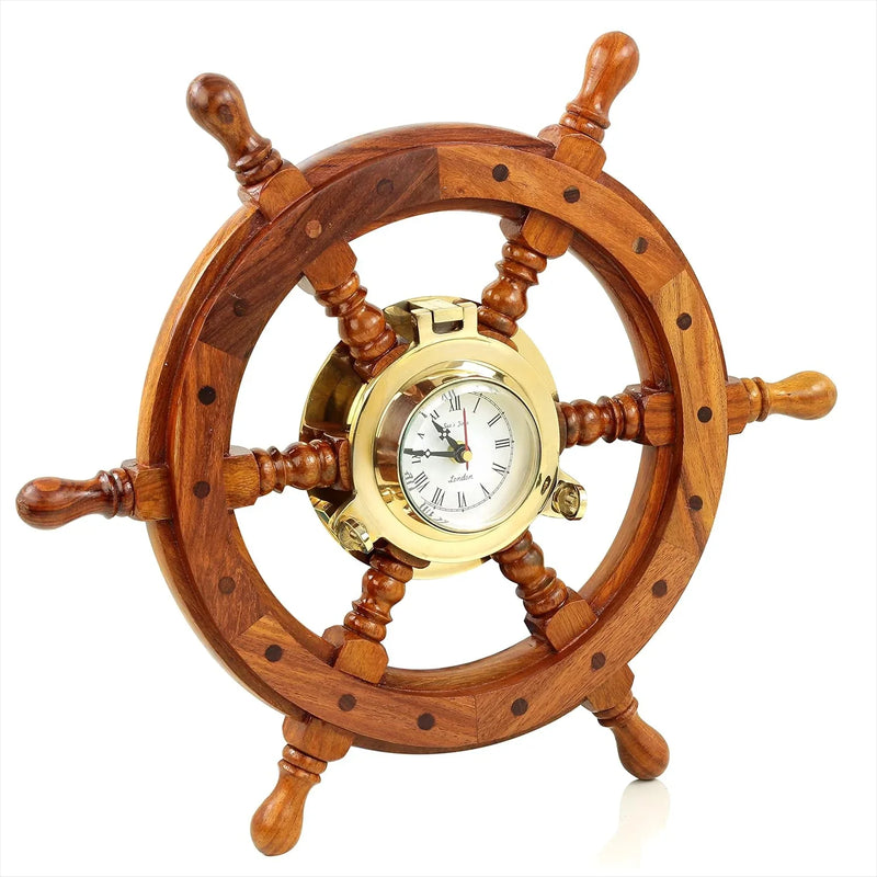 High-end home decoration clock - Sailboat copper hatches and rudder for navigation | Luxury office decorations | Wall decorations | Birthday gifts Q4