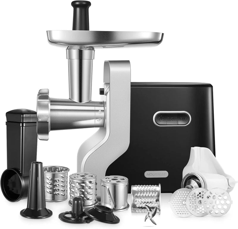 Meat Grinder Heavy Duty, 3000W Max Ultra Powerful, 5 in 1 HOUSNAT Multifunction Electric Meat Grinder, Sausage Stuffer, Slicer/Shredder/Grater, Kubbe & Tomato Juicing Kits, Home Kitchen Use Z1