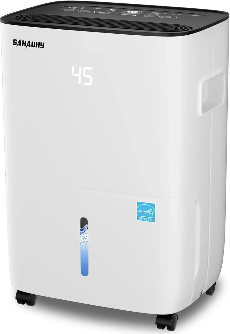 80-gallon Energy Star dehumidifier for basement, family bedrooms, large rooms (with a maximum area of up to 5200 square feet), equipped with drainage pipes and water tank T6