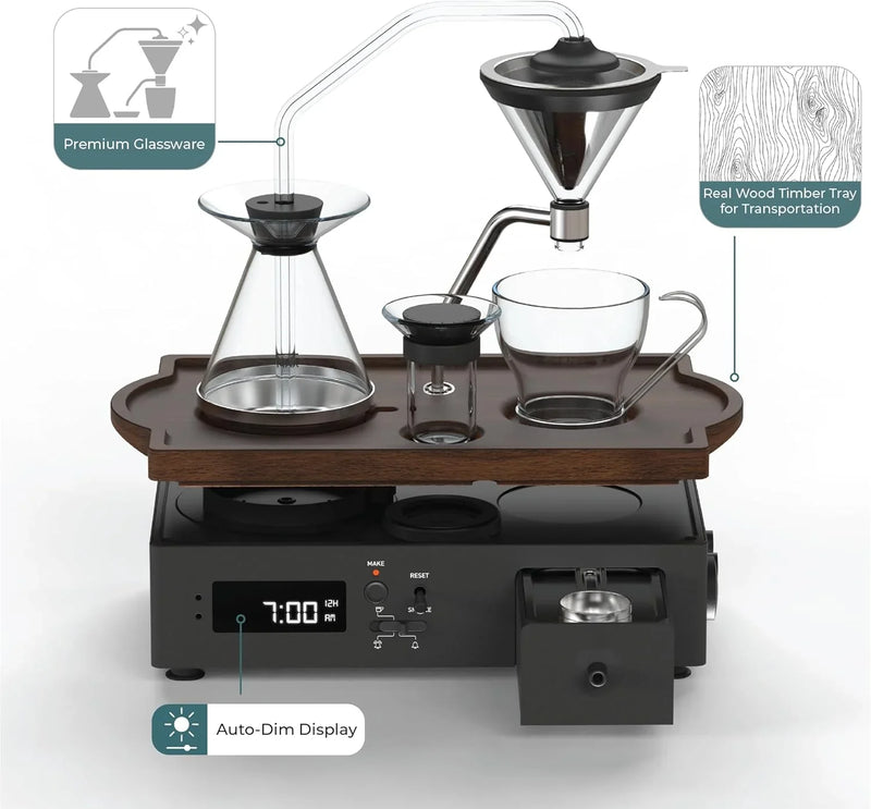 Coffee Alarm Clock Coffee Maker- Black Walnut Z6