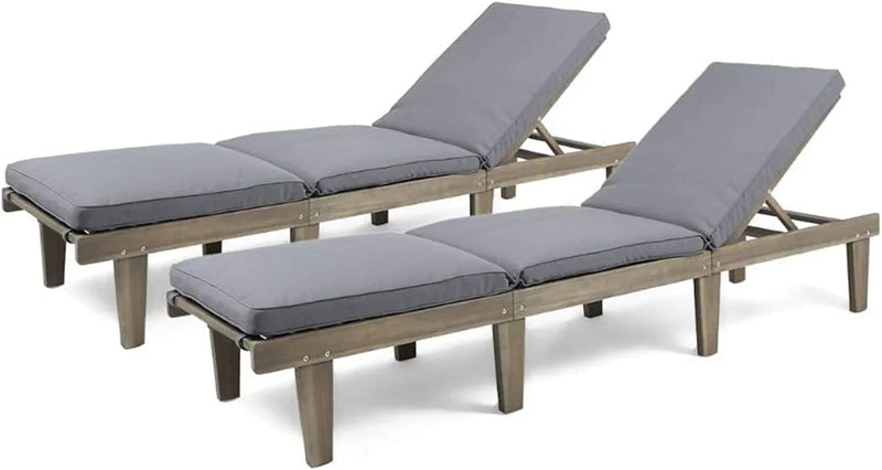 Outdoor rosewood recliner (set of two), gray surface / dark gray seat cushion F0