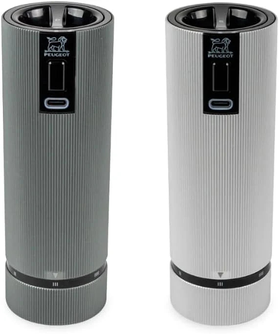 Double-flavor spice grinder Salt grinder - Electric rechargeable series u'Select 15 cm - Pepper grains Salt gem set - 6 preset flour settings H4
