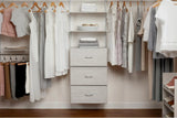 Rubbermaid Configurations Custom Closet Kit 4-8 Ft. Adjustable Metal Wire Shelving White Finish Expandable Organization System Hardware Included for Home Closet/Pantry/Laundry/Mudroom