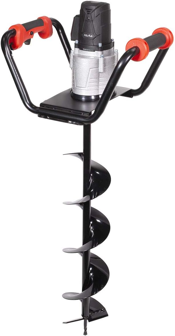 1500W industrial trenching machine enclosure features a soil excavation power head, including a 6-inch digging auger bit kit A1