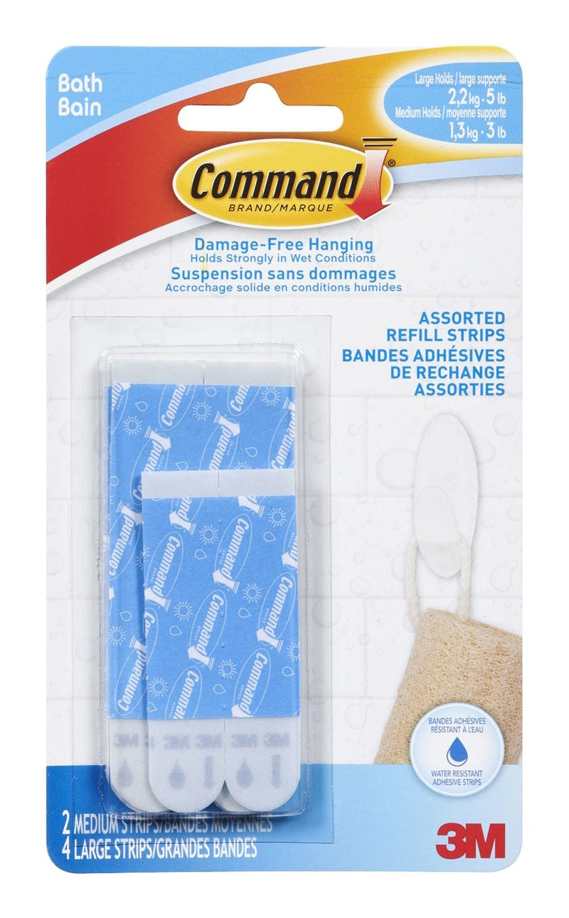 3M Command Bathroom Refill Strips, Assorted Sizes Q8