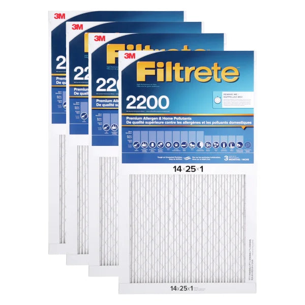 3M Filtrete MPR 2200 1-in Premium Furnace Filters, 4-pack J5