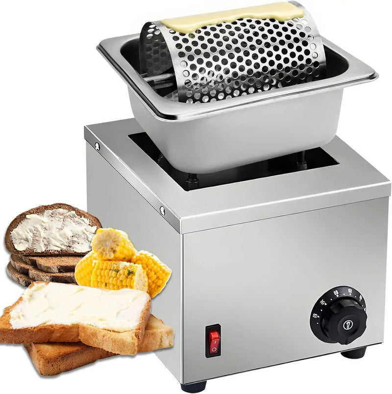 Electric Butter Wheel Warmers for Spreads Butter Evenly to Bread, Stainless Steel Butter Roller for Butter Sauces or Oil, for Indoor/Outdoor Picnics Camping BBQ B3
