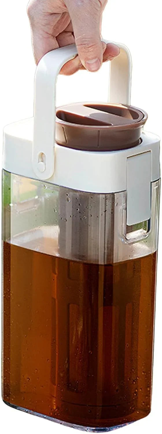 Iced Tea Pitcher, Tea Beverage Container, Leak Proof Dispenser with Transparent and Large Capacity Design for Outdoor Picnics, Parties, or Barbecues, 1 Piece X5