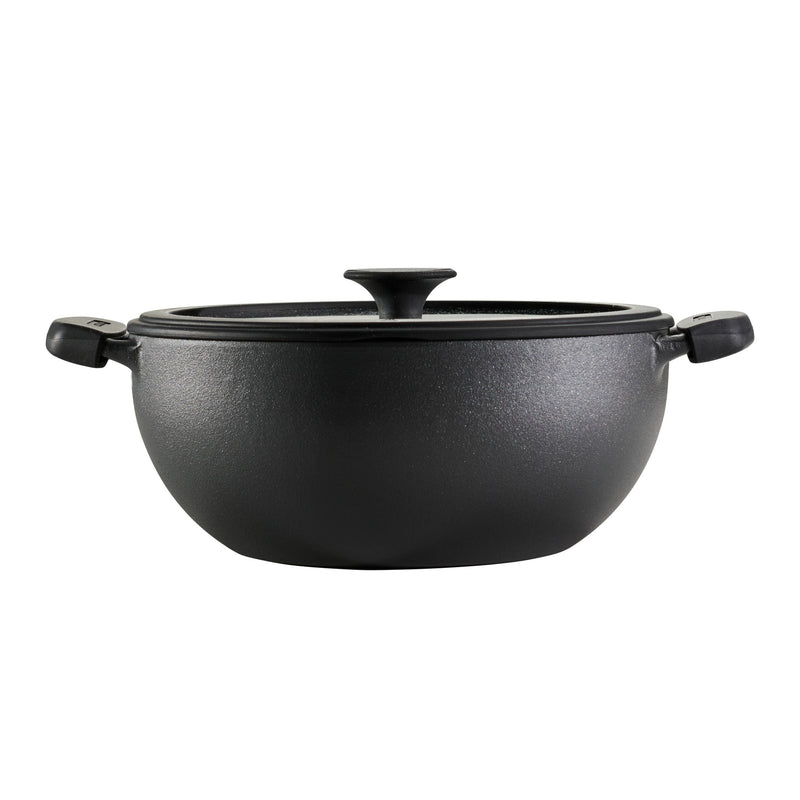 4.8 Qt Utsava Pre-Seasoned Cast Iron Kadai with Lid J4