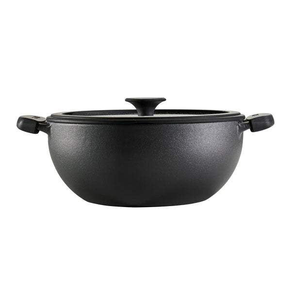 4.8 Qt Utsava Pre-Seasoned Cast Iron Kadai with Lid P1