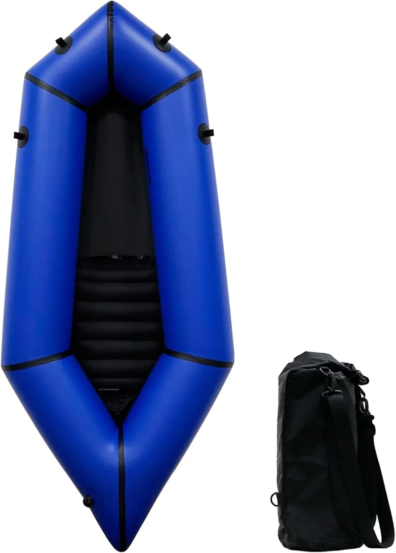Lightweight Packrafts, TPU Inflatable Kayak for Flat Water Rafting Camping Trip/Fishing/Water Adventures 1 Person/2 Person Packraft, 330lb/660lb Weight Capacity C5