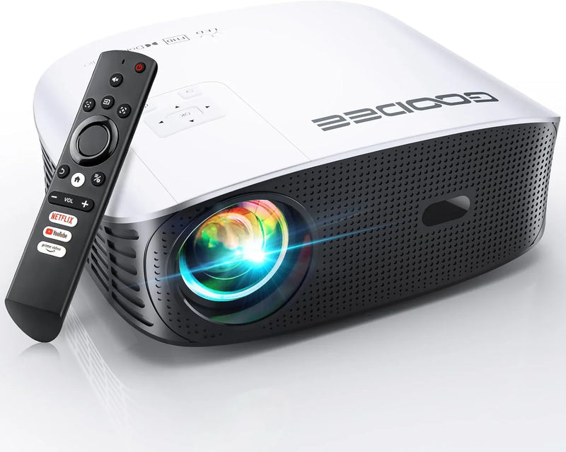 Intelligent 4K projector, equipped with 5G WIFI and Bluetooth functions, supports Dolby sound effect, outdoor projector, 400-inch zoom home theater projector, compatible with TV stick. F0