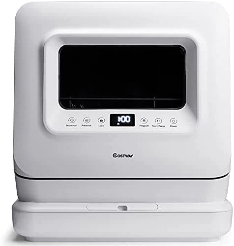 COSTWAY Portable Countertop Dishwasher, with 7.5L Openable Water Tank F5