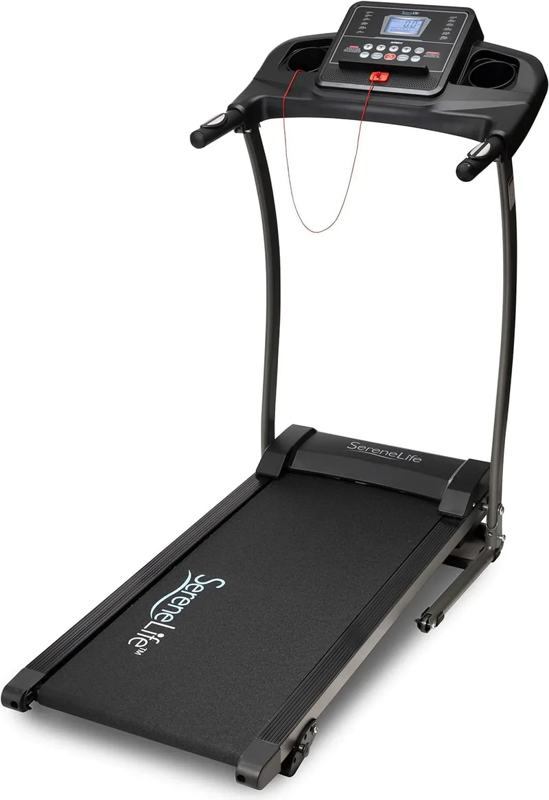 Folding Treadmill - Foldable Home Fitness Equipment with LCD for Walking & Running - Cardio Exercise Machine - Preset and Adjustable Programs - Bluetooth Connectivity N0