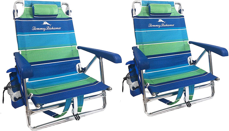 2 Backpack Beach Chairs with Storage Pouch and Towel Bar A9