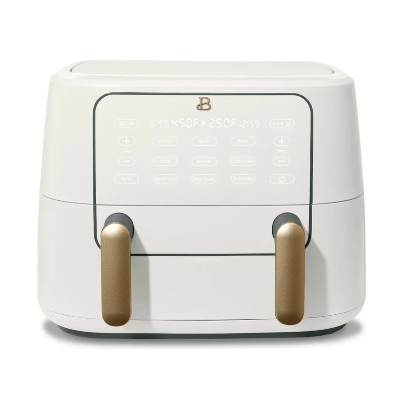 Beautiful 9QT TriZone Air Fryer, White Icing by Drew Barrymore F5