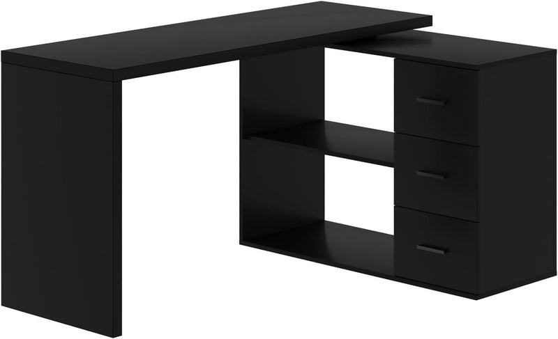 L Shaped Desk with Drawers Shelves, Corner Home Office Desk with Storage Cabinet, Large Wood Computer Desk for PC Executive Work Writing Study, Modern Living Room Bedroom Table,White Oak,60 in P5