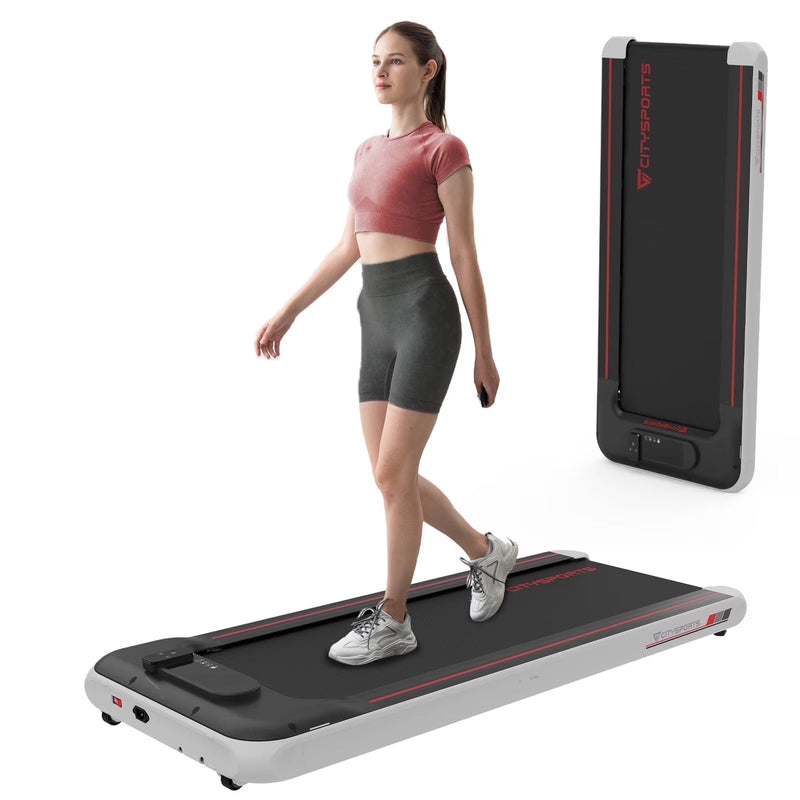 Citysports Treadmill Portable Walking Pad, Adjustable Speed with APP, LCD Screen Calorie Counter, Ultra Thin and Silent (Black White) O9