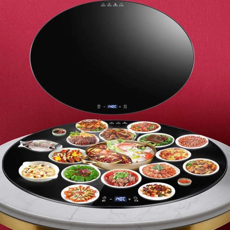 23/31/34in Insulation Glass Lazy Susan for Dining Table - Turntable Centerpiece, Silent/Smooth/Not Easy to Dump (Size: 88cm/34in) W0
