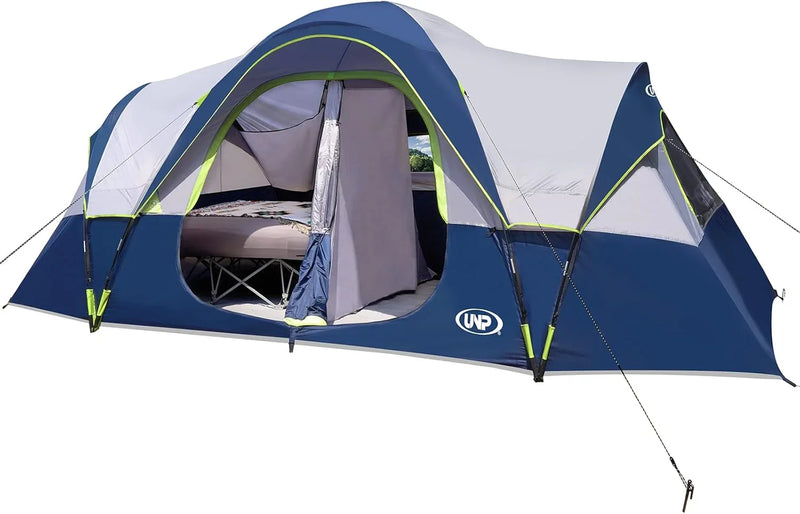 Camping Tent 10-Person-Family Tents, Parties, Music Festival Tent, Big, Easy Up, 5 Large Mesh Windows, Double Layer, 2 Room, Waterproof, Weather Resistant, 18ft x 9ft x78in T5