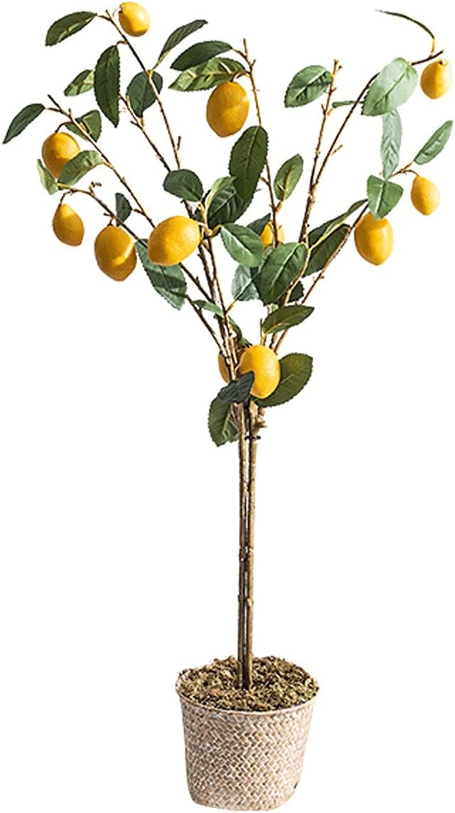 Fake Bonsai Tree The Artificial Plant Small Potted Plant Decorates The Artificial Flower Lemon Tree, 37 Inches High, It is A Good Choice Both Indoors and Outdoors. Artificial Bonsai Tree G2