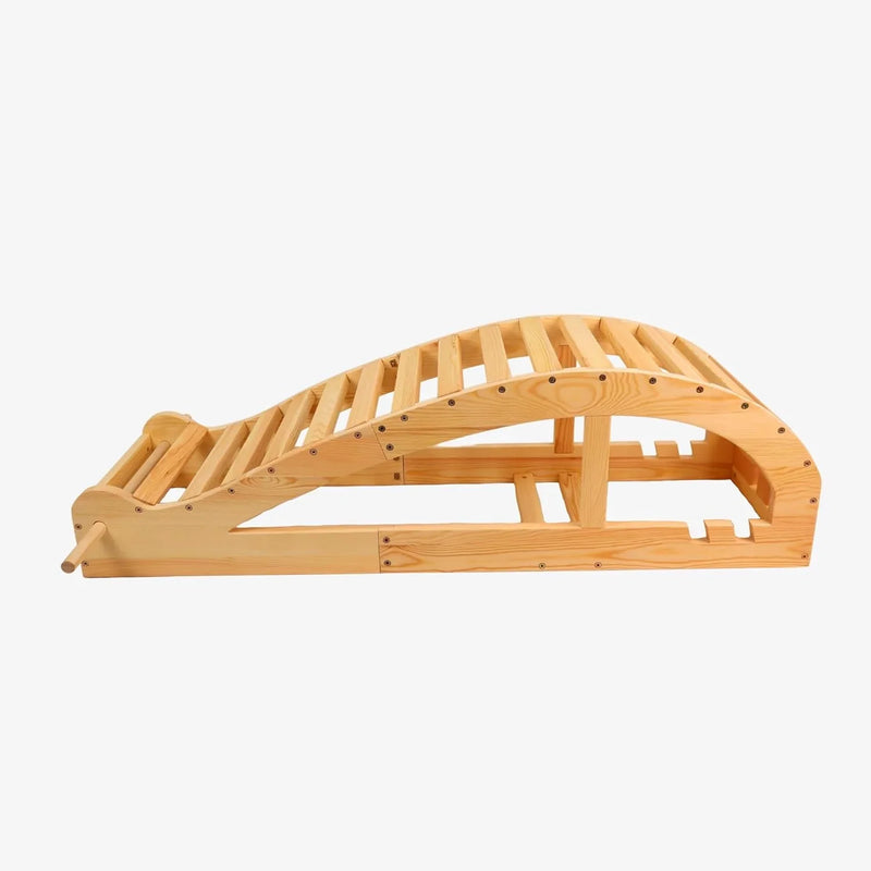 Yoga Inverted Pole Pose Seated Cushion - Wooden backward bend seat cushion, designed for deep stretching and enhancing flexibility; Large-sized backward bend cushion, providing better support effect I7