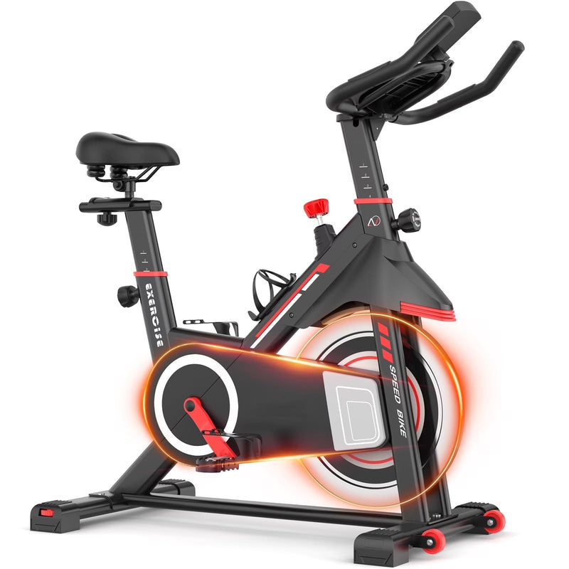ANCHEER Exercise Bike for Home,Heavy Duty Indoor Stationary Bike with Comfortable Seat Cushion,300lbs Max Weight Capacity,Home Gym Cardio Workout... M0