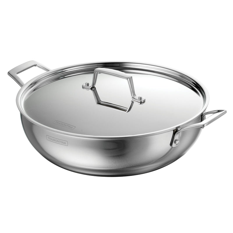 6 Qt Utsava Tri-Ply Clad Stainless Steel Covered Kadai R2