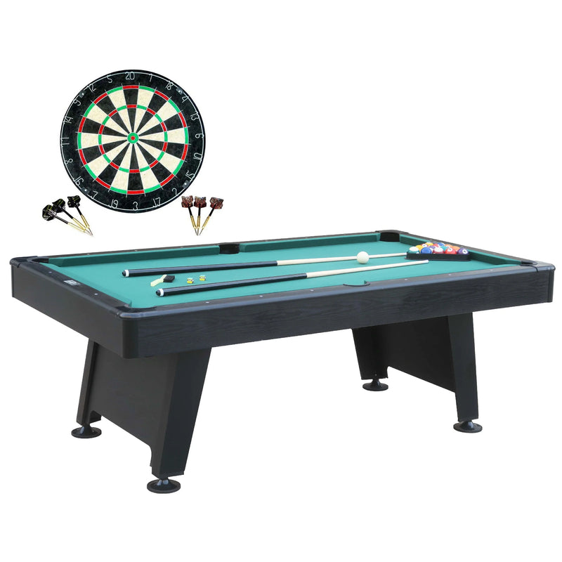 Barrington Billiard 84" Arcade Pool Table with Bonus Dartboard Set, Green B1