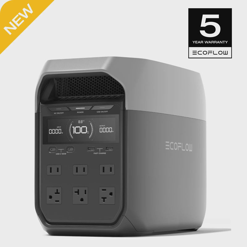 EF EcoFlow DELTA 3 Portable Power Station, Full Charge in 43 Min, 1024Wh LiFePO4 Battery, 1800W AC/100W USB-C Output, Solar Generator(Solar Panel... R2