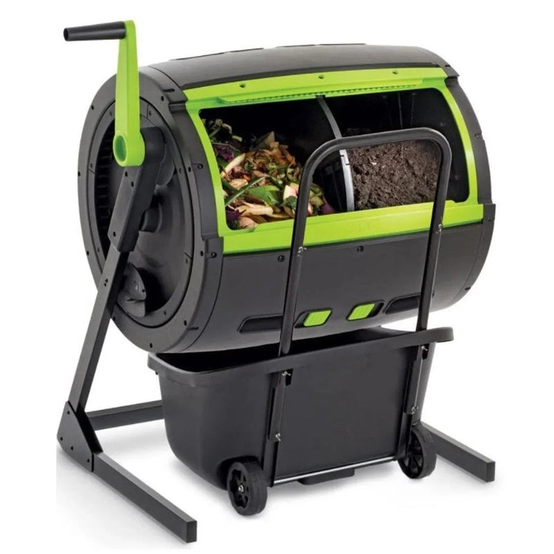 65-Gallon Compost Tumbler And Cart Combo D8