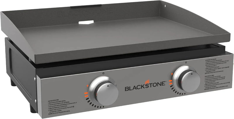 Blackstone 1666 22” Tabletop Griddle with Stainless Steel Faceplate, Powder Coated Steel, Black Q6