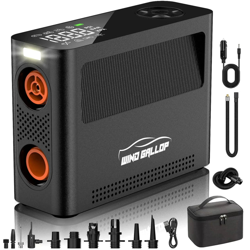 Tire Inflator Portable Air Compressor, Rechargeable Electric Paddle Board Pump 150PSI, 3X Faster Inflation 9 Pump Modes,Auto Air Pump for Car Tires Motorcycle Bike Ball SUP Tent Kayak Float Y1