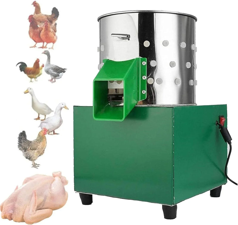 Chicken Plucker, Poultry De-featherer with 110 Rubber Fingers, 60W High-Efficiency Hair Plucking, Stainless Steel, for Duck Goosey Farm G7
